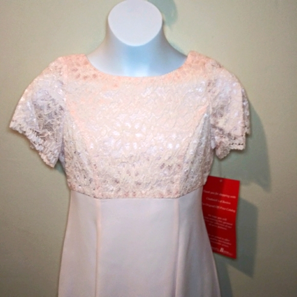 Vintage Girl's Lanz of Salzburg Pale Pink Lace & Chiffon Special Occasion Dress - Picture 2 of 15